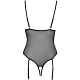 Cottelli Čipkasti otvoreni body s podvezicama (crni) - M | shoptok.hr