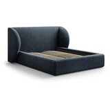 Micadoni Tamno plavi tapecirani bračni krevet s prostorom za odlaganje s podnicom 200x200 cm Miley – | shoptok.hr