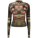 Desigual Life Is Cool ženska majica dugih rukava s visokim ovratnikom crna | shoptok.hr