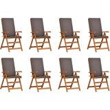  Vrtna stolica 8 pcs Smeđa i siva 57 x 71,5 x 104 cm | shoptok.hr