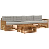 vidaXL Zunanja garnitura za sedenje 5 pcs Naravna in svetlo siva, (5000280109) | Shoptok.si