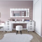 Hanah home Duru 1600-55 Matte White Make-Up Table cene