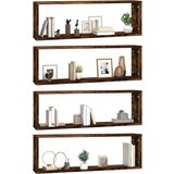  Stenske kockaste police 4 kosi dim. hrast 80x15x26,5cm inž. les | Shoptok.si