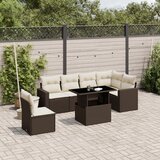 Maison Chic Seti vrtnega pohištva - Vrtna garnitura - Vrtni pohištvo set 7-delna z blazinami rjav poli ratan, (21801366) | Shoptok.si