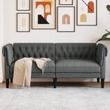 vidaXL Kavč dvosed Chesterfield temno siva tkanina Cene