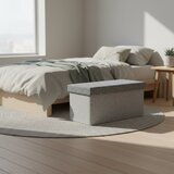 Mhome Zložljiv tabure s pokrovom 60x30xh30cm / siv / poliester, mdf, (5000199745) | Shoptok.si