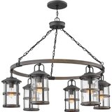 Quintiesse Hinkley Lakehouse Zunanja viseča stropna svetilka, starani cink z naplavljenim lesom, siva, IP44, (22098286) | Shoptok.si