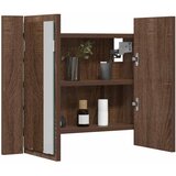  LED ormarić s ogledalom smeđa boja hrasta 60x12x45 cm drveni | shoptok.hr