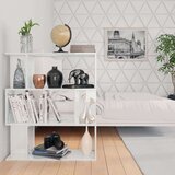 vidaXL Knjižna omara/paravan visok sijaj bela 80x24x96 cm | Shoptok.si