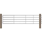 vidaXL vrata za pašno ograjo s 5 prečkami (150-400)x90 cm srebrna | Shoptok.si