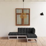 Maison Chic Seti vrtnega pohištva - Vrtna garnitura - Vrtni pohištvo set 4-delna z blazinami trdna borovina, (21818625) | Shoptok.si