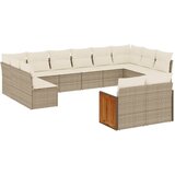  The Living Store Vrtna sedežna garnitura 11-delna z blazinami bež poli ratan - Vrtna Sedežna Garniture, (21453090) | Shoptok.si