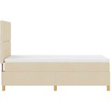  Postelja z vzmetnico z vzmetnico krema 80 x 200 cm blago, (5000141888) Slike
