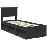  Okvir za krevet Crna 75 x 190 cm Čvrsto borovo drvo | shoptok.hr