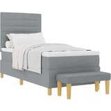 Box Vzmetna postelja z vzmetnico in klopjo svetlo siva 90x200 cm tkanina, (22083208) | Shoptok.si