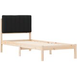  Krevetni okvir s tapiciranim uzglavljem Crna 75 x 190 cm | shoptok.hr