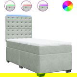 Maison Chic Box spring postelja - Vzmetna postelja z vzmetnico svetlo siva 80x200 cm žamet SL23610, (21891355) | Shoptok.si