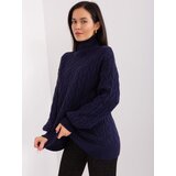 Fashion Hunters Women's turtleneck in navy blue Cene