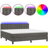 Box spring s madracem LED tamnosivi 160x200 cm baršun | shoptok.hr