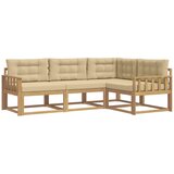 vidaXL Zunanja garnitura za sedenje 3 pcs Bela in bež Poliester, (5000282330) | Shoptok.si