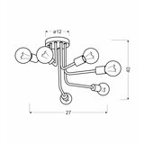 Candellux luster/visilica-spill viseća lampa 6X60W E27 crna