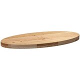 vidaXL Mizna plošča 80x40x4 cm trdna hrastovina ovalna | Shoptok.si