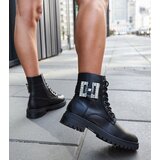 Gemre Black worker boots with decorative rhinestones Guevara | shoptok.hr