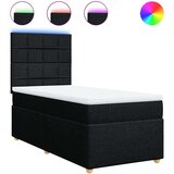 vidaXL Box spring postelja z vzmetnico črna 100x200 cm blago | Shoptok.si