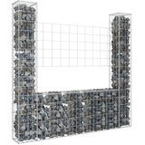  Gabionska košara U-oblika s 2 stupa 140 x 20 x 150 cm željezna | shoptok.hr