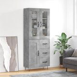 vidaXL Visoka komoda siva betona 69 5x34x180 cm od konstruiranog drva | shoptok.hr