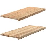  Okenske police 2 kosa neobdelana 100x40x2 cm trdna hrastovina | Shoptok.si