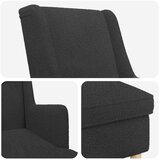  Fotelja s footstoolom 2 kom. Tamnosiva Bouclé 79 x 79 x 87,5 cm | shoptok.hr