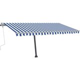  Samostojeća tenda na ručno uvlačenje 450 x 300 cm plavo-bijela | shoptok.hr