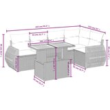  6-dijelni set vrtnih sofa s jastucima bež od poliratana | shoptok.hr