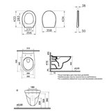 Vitra 7855-003-6169 Normus viseča brezrobna WC školjka z WC desko s počasnim zapiranjem | Shoptok.si