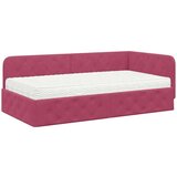  Kutni okvir kreveta s madracem Vinska crvena 90 x 200 cm Baršun | shoptok.hr