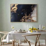  Slika - Marble and navy blue – abstract textured pattern inspired by the starry sky 90x60 U prirodnom drvenom okviru | shoptok.hr