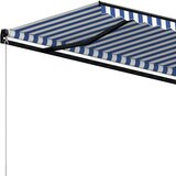 vidaXL Ročno zložljiva tenda 450x350 cm modra in bela | Shoptok.si