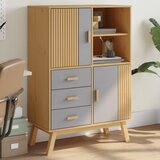 vidaXL Visoka komoda OLDEN sivo-smeđa 85 x 43 x 125 cm od borovine | shoptok.hr