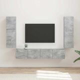  Set TV komoda 4 kom. Betonski sivi Konstruirano drvo | shoptok.hr