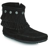 Minnetonka double fringe side zip boot crna | shoptok.hr