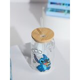 Sinsay Staklena šalica s poklopcem i slamkom Stitch | shoptok.hr
