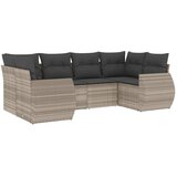  6-dijelni set vrtnih sofa od poliratana s jastucima svjetlosivi | shoptok.hr