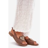 S. BARSKI Ladies Sandals With Decorative Heart Dark Beige S.Barski KV27-018 | ePonuda.com