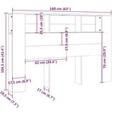 vidaXL Uzglavlje s ormarićem boja hrasta sonome 160 x 18,5 x 104,5 cm | shoptok.hr