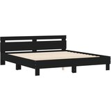  Okvir kreveta s uzglavljem i LED svjetlima crni 200 x 200 cm | shoptok.hr