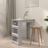 vidaXL Barska miza s policami betonsko siva 102x50x103,5 cm | Shoptok.si