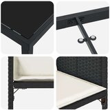  Set za obedovanje u vrtu s 9 dijelova s jastučićima - crni poliratan | shoptok.hr