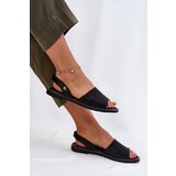EVENTO Women's Sandals On Flat Heel Eco Leather Black Dereka | Shoptok.si