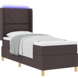 Box Spring Krevet s Madracem &amp LED Tamnosmeđi 80x200 cm Tkanina | shoptok.hr